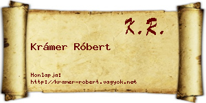 Krámer Róbert névjegykártya